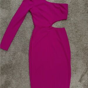 Elegant/sexy One-Shoulder Pink Dress